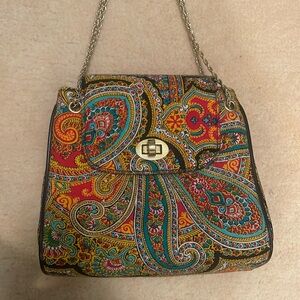 Vintage Cloth Purse with Chain Strap